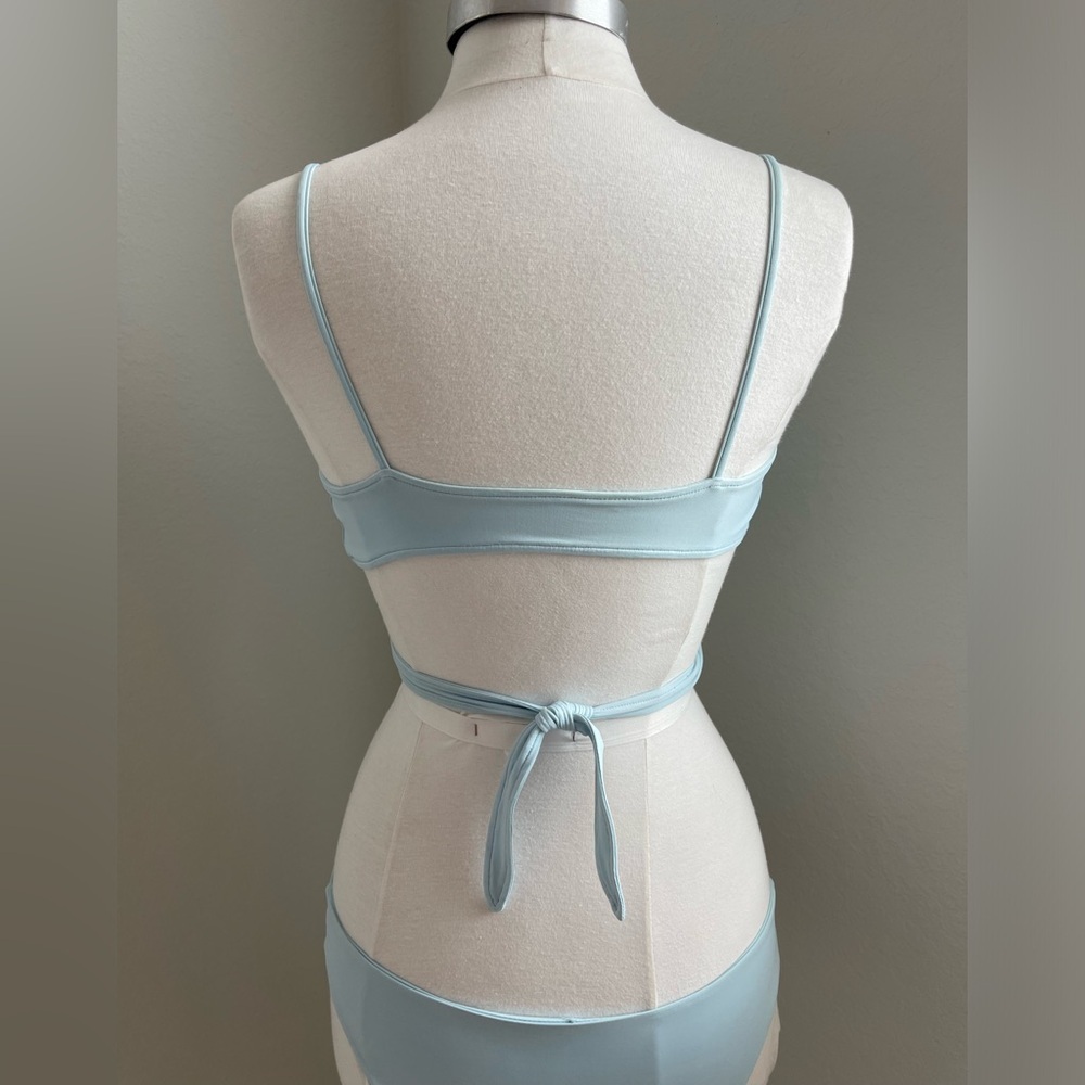 L*SPACE Bikini 2 pcs- Chloe Wrap Top + Estella Bottom in Sky Blue - Picture 12 of 16